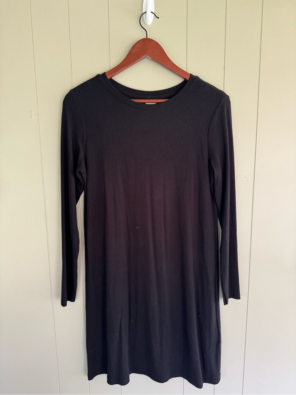 H&M Black Ribbed Crewneck T-shirt dress